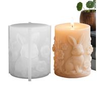 Candle Molds - Reusable Silicone Craft Tool, Easy Release Design | Bunny Shape 3D Detail Dishwasher Safe Material, Smooth Unmolding, Creative Wax Decoration Making Indoor Home Easter Birthday