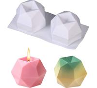 Candle Mould,2 Cavity Diamond Cube Candle Moulds,3d Cube Silicone Candle Mould,For Making Rubber Candles,Diy Candles,Soy Wax,Handmade Soap