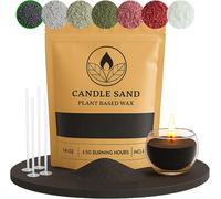 Candle Sand With Fragrance And Wick,Aromatic Wax Granules,400g,Wax Granules For Sand Candles,4 Candle Wicks (Black,Musk).[W173]