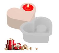 Candle Silicone Mold - Valentine Candle Holder, Resin Casting Mold, Flexible Silicone Mould with Heart Design, Handmade Craft Tool for Home Decor, Epoxy Tealight Holder Making for Wedding Party Gift
