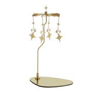 Candle Spinner - Golden Stars en acier inoxydable | Bougie de fête avec support en acier inoxydable, décoration pour la maison, la salle de séjour, la table, le balcon, le patio, la cour, le mariage