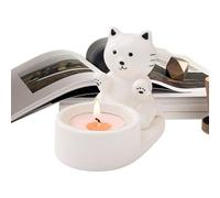Candle Stand | Ceramic Cute Cat Design Candlestick S tand - Kitten Warming Paws Tea Light Holder,for Bathroom Kitchen Bedroom Tabletop Apartment Party Banquets Shelves Mantels