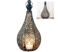 Candle Stick Holder,Hollow-Out Geometric Design Lamp Stand,Metal Taper Decorative Candle Holders,for Dining Room,Home Decor,Wedding,Christmas,Thanksgiving Fireplace,Table Centerpiece (Black)