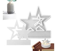 Candle Stick Mold - Moule en silicone, 8,5 x 8,5 cm Star Candlestick Mould Creative Design | Easy-Use And Food-Grade Candle Making Mold, Resin Candles Holder for Christmas, Home Decor, DIY Crafts