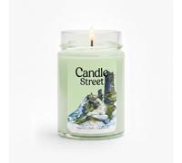 Candle Street - Bougie parfumée Ciel d'Irlande 500g | Musc blanc, Oud et Eucalyptus | Collection Nuances d'hiver | Grande bougie en verre Premium, 120h