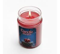 Candle Street | Bougie parfumée "Pomme Empoisonnée" 500 gr | Pomme cuite, Caramel et Cannelle | Cire Naturelle, Collection d'horreur Histoires | Parfum Séduisant et mystérieux pour Halloween