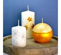 Candle Wachs Pen, 28 ml, set de 4, argent/or