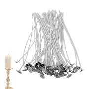 Candle Wicks - 50pcs Coton Coton Coton Wick Set pour une brûlure propre et régulière, idéale pour la fabrication de bougies de cire de soja | Kit de mèche durable pour un bricolage de bougies parfumée