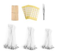 Candle Wicks Set, Reusable Candle Making Kit with Tweezer and Sticker, Sturdy Portable Crafting Accessories, Wax Supplies for Home,4x50 6x50, 8x50 Pieces