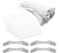 Candle Wicks With 4 Holders And 100 Stickers For Making Scented Candles Soy Wax