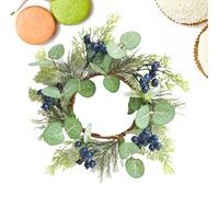 Candle Wreath - 4.33in Small Winter Wreath | Candle Wreaths Rings | Table Centerpieces Holiday Wedding Decor | Artificial Greenery Garland for Pillar Candles | Garland WreathCandle Decoration