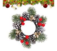 Candle Wreath - ABS, 7.87x7.87in Christmas Decor Pillar Candle Ring | Festive Holiday Decoration, Table Centerpiece Wreath for Living Room, Dining Room, Kitchen, Bedroom, Weddings, Parties