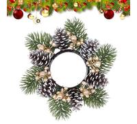 Candle Wreath Rings Christmas, Candle Holder Garland Cabinet Decor, Christmas Decor Table Centerpieces For Holiday Winter Fall Party Wedding Cabinet Dining Desktop Fireplace