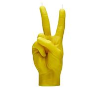 CandleHand Bougie de geste de la main PEACE SIGN - grande taille réelle de la main 20 x 7 x 7 cm - anniversaire inhabituel, bureau, cadeau de pendaison de crémaillère (Jaune)