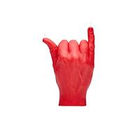 CandleHand Bougie de geste de la main SHAKA - grande taille réelle de la main 17 x 11 x 6 cm - anniversaire inhabituel, bureau, cadeau de pendaison de crémaillère (Rouge)