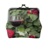 Candles and Red Rose Wine - Porte-monnaie compact pour femme avec serrure étanche pour cadeaux de voyage, Noir , Taille unique, Sac à dos décontracté