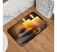 Candles and Stone Paillasson de bienvenue 40,6 x 61 cm, antidérapant, absorbant, doux, lavable, tapis moderne pour décoration élégante de cuisine, chambre à coucher, salle de bain