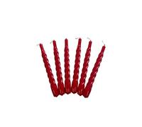 Lot de 6 bougies torsadées fabriquées en Italie, 25 couleurs disponibles, bougies torsadées, longue durée de combustion de 5 heures, bougies coniques, laquées, non parfumées, lot de 6 bougies 2,2 x 21