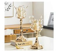 Candlestick European Style Candle Holder Crystal Metal Candle Holder Decoration Luxury Home Dining Table Candle Light Dinner Props Romantic Decorative Candlestick (Color : A) (F)