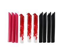 Candlestock Witch's Spooky Lot de 10 bougies en forme de sorts d'Halloween Rouge/blanc/noir