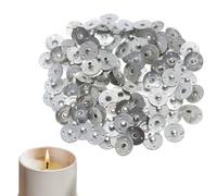 candlewickTabs - CandlewickSticker en métal baseSustainer Clips 300 pièces - Réservoir de bougie de base de mèche DIY Une brise pour la fabrication de bougies, le métal lisse endommage 12,5 mm