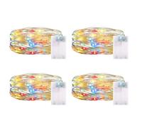 CandLuc 2M 20LED Guirlande Lumineuse, Fil Cuivre Guirlande Lumineuse à Piles avec Minuterie Interieur Extérieur Décoration Lumière pour Chambre Noël Mariage Anniversaire Soirée