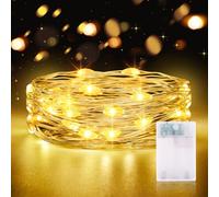CandLuc Guirlande Lumineuse à Piles, 2M 20LEDs Mini Guirlande Led avec Minuterie Étanche Guirlande pour Bouteille Chambre Noël Halloween Mariage Fête Jardin Pot Mason Maison