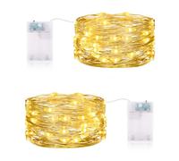 CandLuc Guirlande Lumineuse avec Minuterie, LED Guirlande Lumineuse a Pile 5M 50 LEDs Girlande de Lumière Decoration pour Chambre Jardin Noël Intérieur Décoration