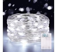 CandLuc Guirlande Lumineuse LED à Piles 5M 50 LEDs, Mini Guirlande LED avec Minuterie Interieur Extérieur Décoration Lumière pour Chambre Noël Mariage Anniversaire Soirée,