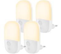 Veilleuse Prise Electrique, Veilleuse Bebe avec Capteur de Lumière et 3 Niveaux Luminosités, Veilleuse LED Dimmable AUTO/OFF/ON, Lampe Veilleuse pour Chambre, Couloir, Escalier, Cuisine, Lot de 4