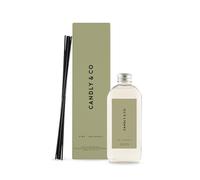 Candly&Co N° 4 Pin - Patchouli/Bâtonnets de parfum de luxe/Recharge/Flacon en verre transparent/200 ml/Pin, patchouli, bois de santal, bois de cèdre, mousse de chêne, vanille crémeuse, sapin baumier