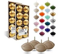 CANDLY HANDMADE© 10x Bougies flottantes Premium Ø 45 mm | Anniversaire & Jour du Nom, Réception de Mariage, Saint Valentin, Pâques, Noël, Décoration de maison élégante, Candles (Beige)