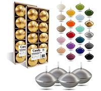 CANDLY HANDMADE© 10x Bougies flottantes Premium Ø 45 mm | Anniversaire & Jour du Nom, Réception de Mariage, Saint Valentin, Pâques, Noël, Décoration de maison élégante, Candles (Argent)