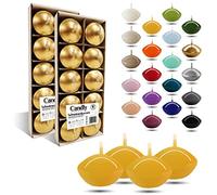 CANDLY HANDMADE© 10x Bougies flottantes Premium Ø 45 mm | Anniversaire & Jour du Nom, Réception de Mariage, Saint Valentin, Pâques, Noël, Décoration de maison élégante, Candles (Jaune)