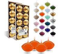 CANDLY HANDMADE© 10x Bougies flottantes Premium Ø 45 mm | Anniversaire & Jour du Nom, Réception de Mariage, Saint Valentin, Pâques, Noël, Décoration de maison élégante, Candles (Orange)