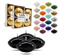 CANDLY HANDMADE© Grandes 4x Bougies flottantes Premium Ø 70 mm | Anniversaire & Jour du Nom, Réception de Mariage, Saint Valentin, Pâques, Noël, Décoration de maison élégante, Candles (Noir)