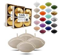CANDLY HANDMADE Grandes 4x Bougies flottantes Premium Ø 70 mm | Anniversaire & Jour du Nom, Réception de Mariage, Saint Valentin, Pâques, Noël, Décoration de maison élégante, Candles (Crème)