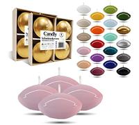 CANDLY HANDMADE Grandes 4x Bougies flottantes Premium Ø 70 mm | Anniversaire & Jour du Nom, Réception de Mariage, Saint Valentin, Pâques, Noël, Décoration de maison élégante, Candles (Rose Clair)