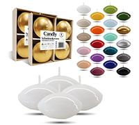 CANDLY HANDMADE© Grandes 4x Bougies flottantes Premium Ø 70 mm | Anniversaire & Jour du Nom, Réception de Mariage, Saint Valentin, Pâques, Noël, Décoration de maison élégante, Candles (Blanche)