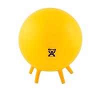 CanDo Balle d'exercice gonflable antidérapant avec pieds de stabilité pour l'exercice, l'entraînement, l'entraînement de base, la stabilité, le yoga, le Pilates et l'entraînement d'équilibre dans la salle de sport, le bureau, la maison ou la salle de classe, Jaune 45 cm