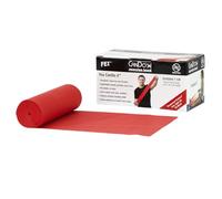 CanDo Bande d’Exercice Sans Latex en Rouleau 5,5 m - Rouge (Légère) - Bande de Résistance Synthétique pour Physiothérapie et Ergothérapie