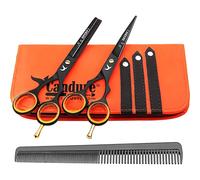 Candure Coiffure Ciseaux De Coiffure Barber Salon De Coupe De Cheveu Noir Vis éclaircie (5.5 pouces)