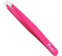 Candure Pince a Epiler Professionnelle Acier Inoxydable Precision Écharde Oblique Pointe Pince à Épiler Sourcils pour Enlèvement des Points Noirs, Poils Incarnés et Cils 1 Pièce Rose