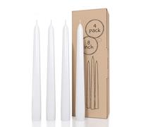 CANDWAX Bougies coniques blanches de 20,3 cm sans goutte Lot de 4 bougeoirs coniques idaux comme bougie de dner Bougies coniques sans fume