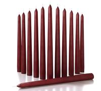 CANDWAX Lot de 12 bougies coniques de 30,5 cm - Bougeoirs colorés parfaits comme ensemble de bougies de dîner - Bougie bordeaux