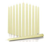 CANDWAX Lot de 12 bougies coniques de 25,4 cm - Bougies coniques sans gouttes ivoire et non parfumées - Parfaites comme bougies de dîner et bougies de maison - Bougies nacrées