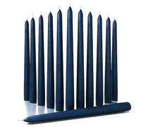 CANDWAX Lot de 12 bougies coniques de 25,4 cm - Bougies coniques sans gouttes et bougeoirs non parfumés - Parfaites comme bougies de dîner et bougies de ménage - Bougies bleu foncé
