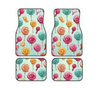 Candy and Lollipops - Lot de 4 tapis de sol de voiture en néoprène antidérapant, ajustement universel pour intérieur de voiture, VUS, camionnettes, camions