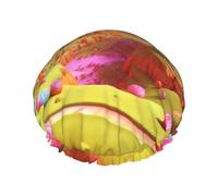 Candy Beautiful Land Bonnet de douche réutilisable double couche avec bande élastique pour femme