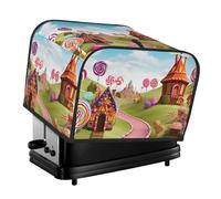 Candy Beautiful Land Housse matelassée pour grille-pain 4 tranches pour petit appareil électroménager avec poignée pour décoration de table de maison ou de cuisine